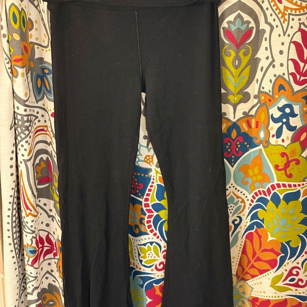 PINK Victoria's Secret Black Flare Leggings with Branded Waist Tag